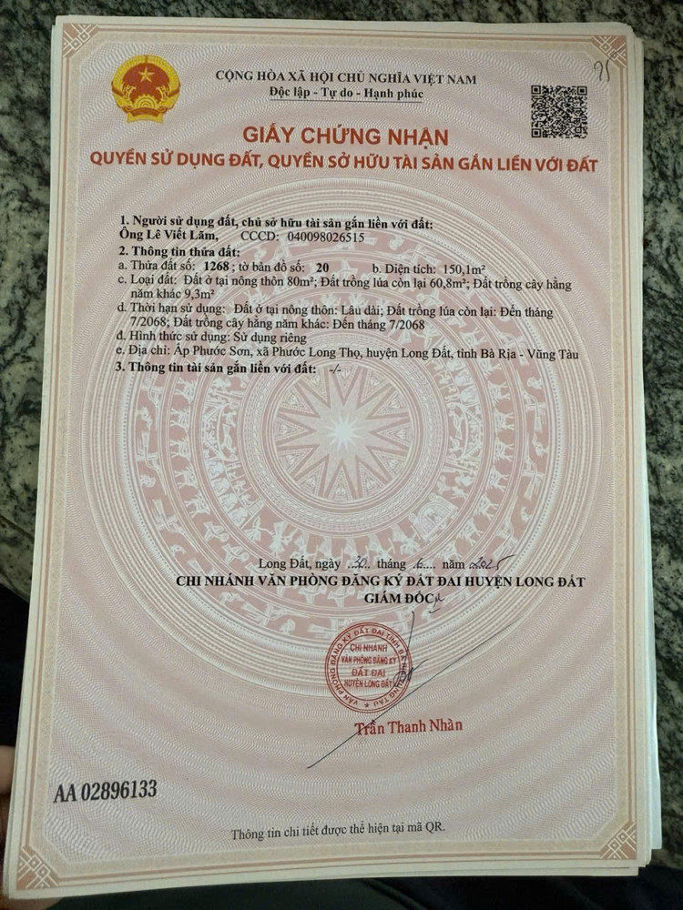 Chủ bán 8 nền liền kề phướclong thọ gần kcn đát đỏ