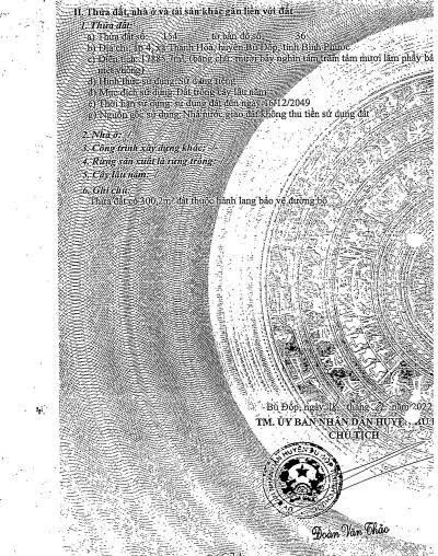 CẦN BÁN ĐẤT CHÍNH CHỦ - ẤP 4, XÃ THANH HÒA, HUYỆN BÙ ĐỐP, BÌNH PHƯỚC