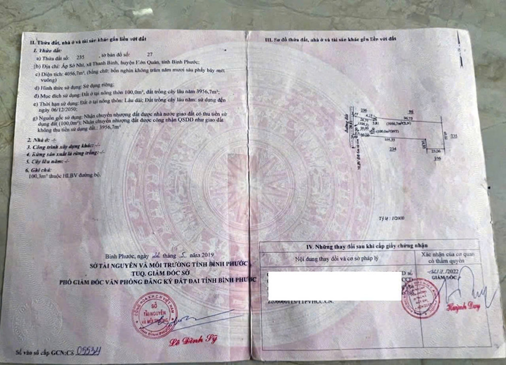 Chính chủ bán đất ấp Sở Nhi, xã Thanh Bình, huyện Hớn Quản, tỉnh Bình Phước