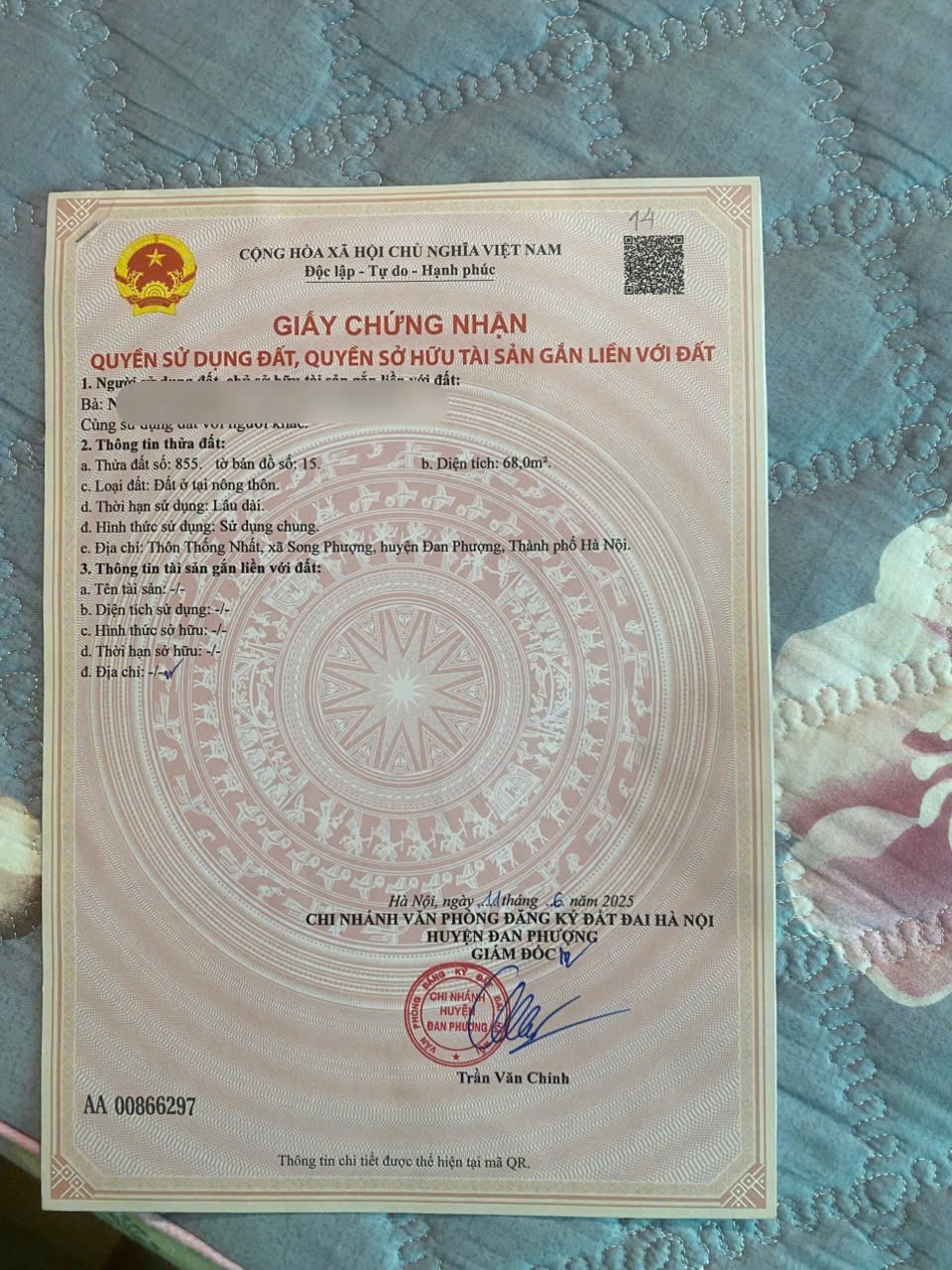 Bán Đất Nền Kim Cương 68m² Thôn Thống Nhất, Song Phượng, Đan Phượng