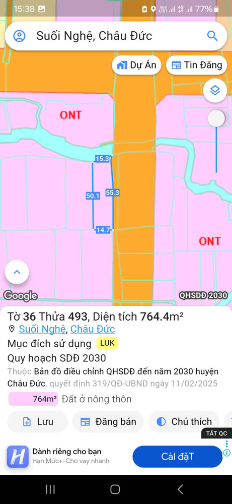 Chủ bán 55m mặt tiền 56b suói nghệ