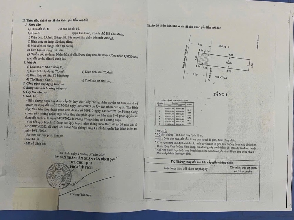 Chính Chủ Bán Mặt Tiền Tân Canh, P1, Tân Bình: (4x18.8m), Giá Tốt 17 Tỷ, Vị Trí Đẹp!