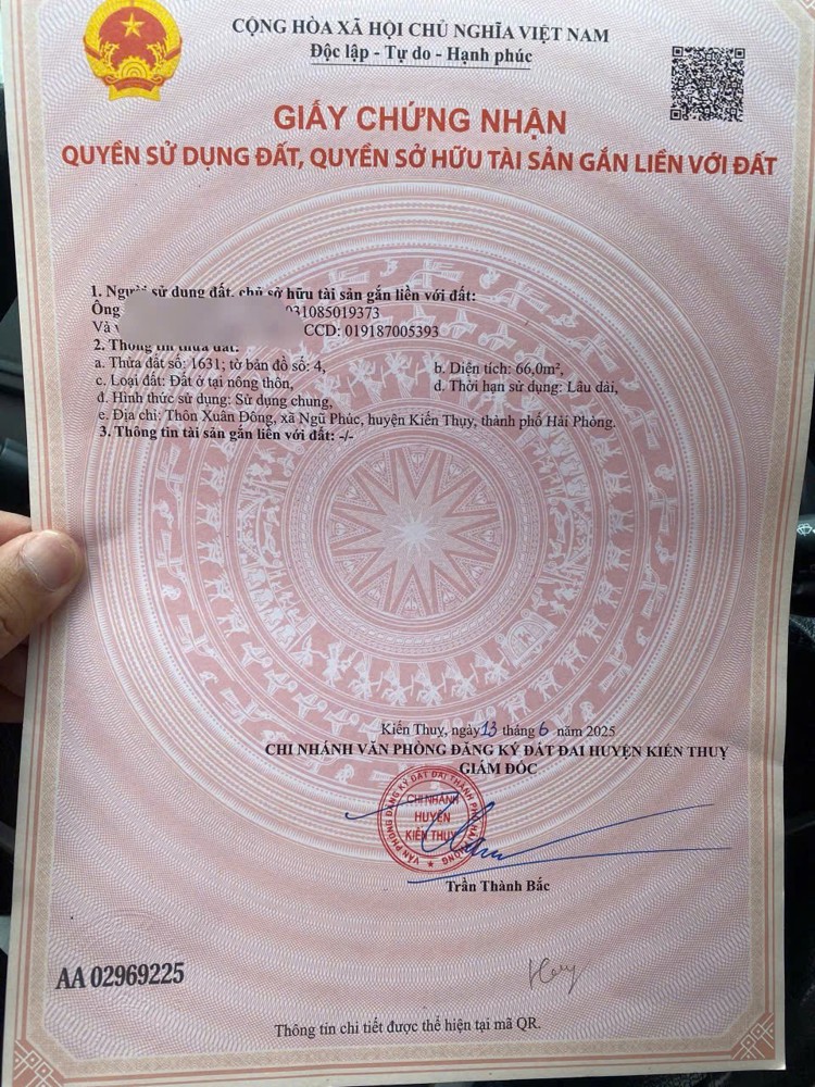 LÔ GÓC GIÁ TỐT GẦN KCN NGŨ PHÚC – CHỈ HƠN 1 TỶ  ZALO 0567 222 555