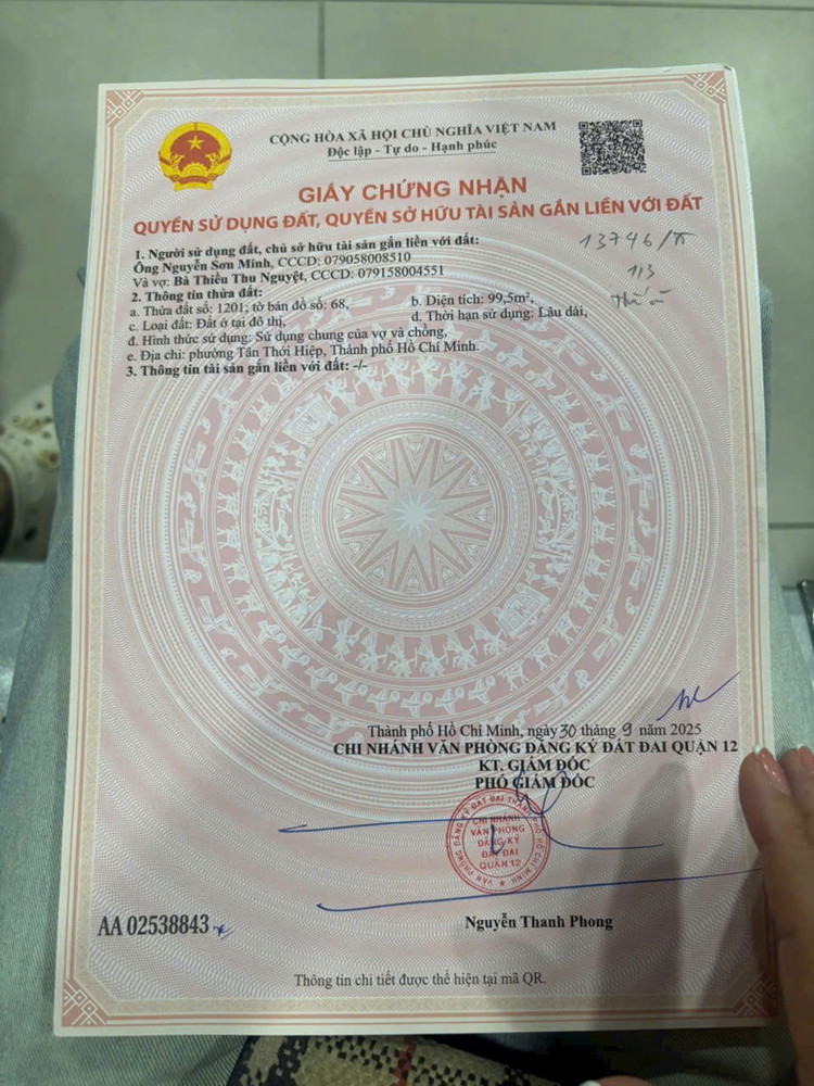 Sổ Hồng Mới Thơm Mùi Mực Lô Đất Góc (5.7X18) 2Mt Hiệp Thành 26, Q12