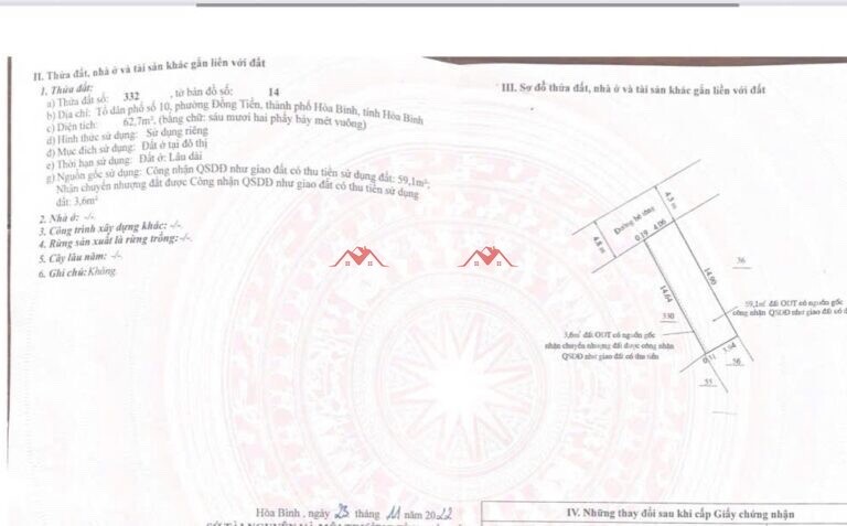 Siêu Phẩm Nhà 2 Tầng 62,7M Tại Tp Hòa Bình-Tỉnh Hòa Bình