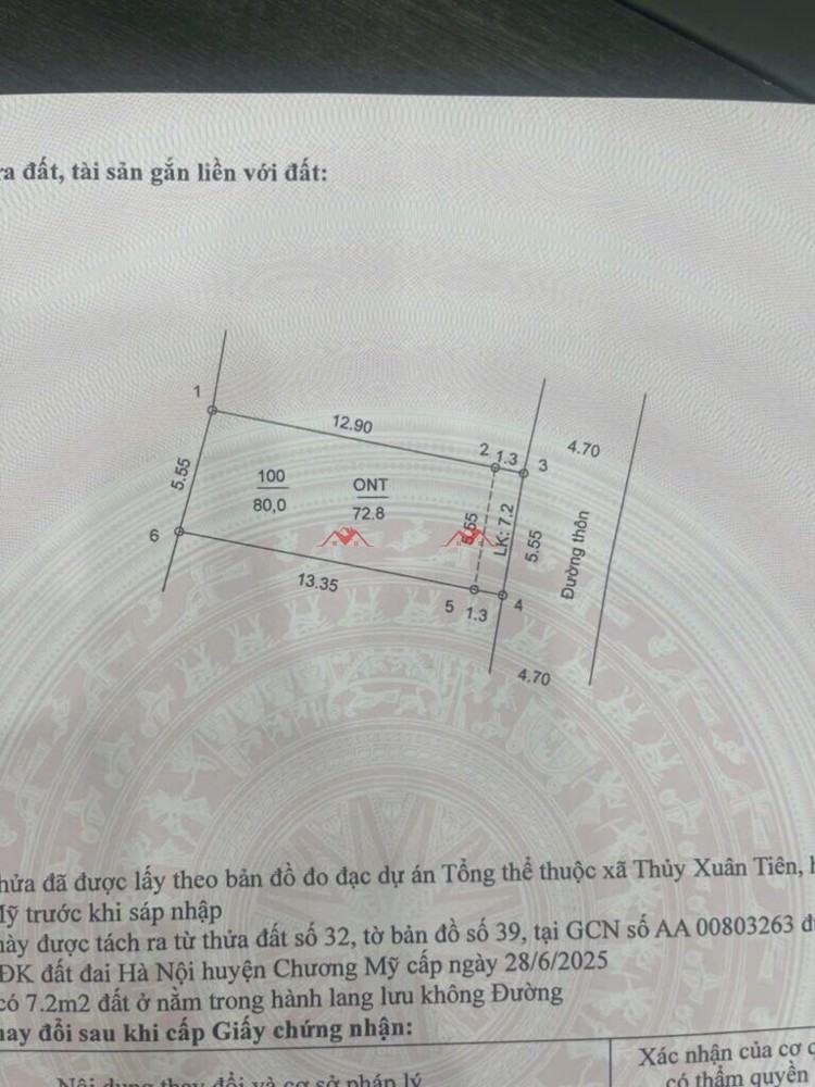 BÁN 2 SIÊU PHẨM 85,5M VÀ 80M TẠI THỦY XUÂN TIÊN-CHƯƠNG MỸ-HÀ NỘI