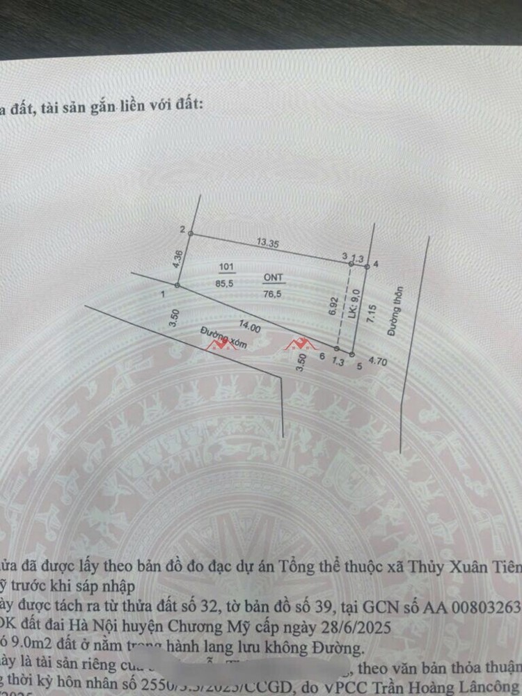 BÁN 2 SIÊU PHẨM 85,5M VÀ 80M TẠI THỦY XUÂN TIÊN-CHƯƠNG MỸ-HÀ NỘI