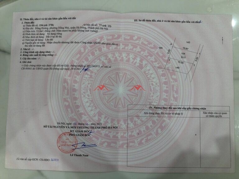 BÁN LÔ ĐẤT GIÁ RẺ 53M TẠI ĐỒNG MAI-HÀ ĐÔNG-HÀ NỘI