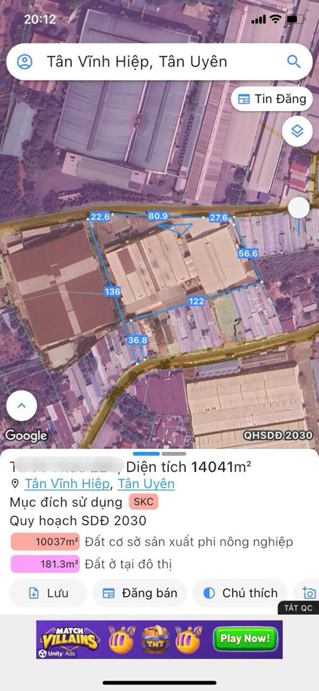 BÁN NHÀ XƯỞNG GIÁ RẺ 10.000M2 ĐƯỜNG DT - TÂN VĨNH HIỆP-TÂN UYÊN-BÌNH DƯƠNG.GIÁ 75 TỶ
