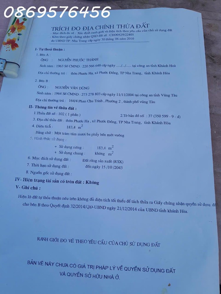 BÁN ĐẤT Ở TẠI PHƯỜNG NAM NHA TRANG, KHÁNH HOÀ