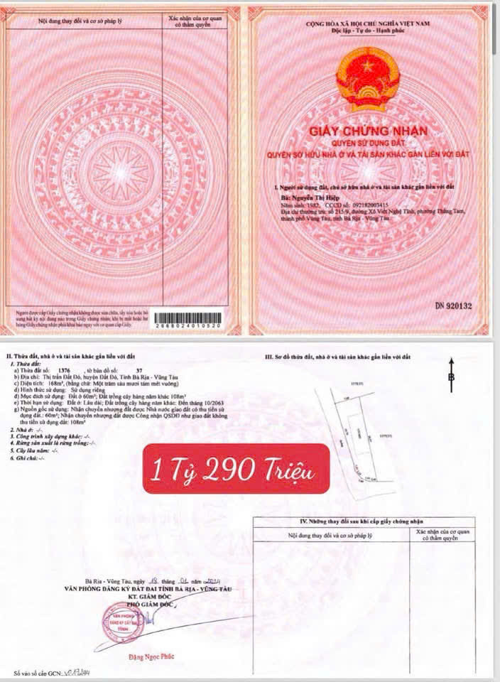 Lô góc 2mt tại Trung tâm đất đỏ TP HCM ,