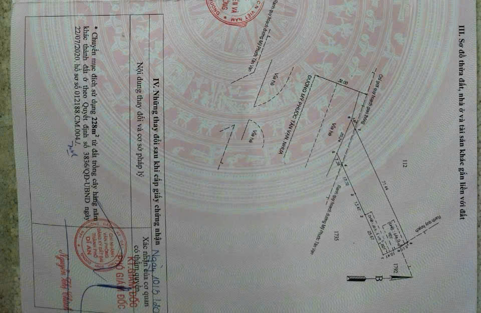 BÁN ĐÁT MẶT TIỀN 1.088M2 NGAY NGÃ TƯ MỸ PHƯỚC TÂN VẠN VÀ  LÝ QUANG DIỆU. DĨ AN - BÌNH DƯƠNG