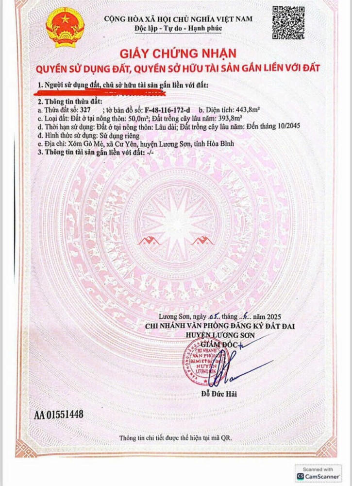 SIÊU PHẨM 443,8M TẠI LƯƠNG SƠN-HÒA BÌNH
