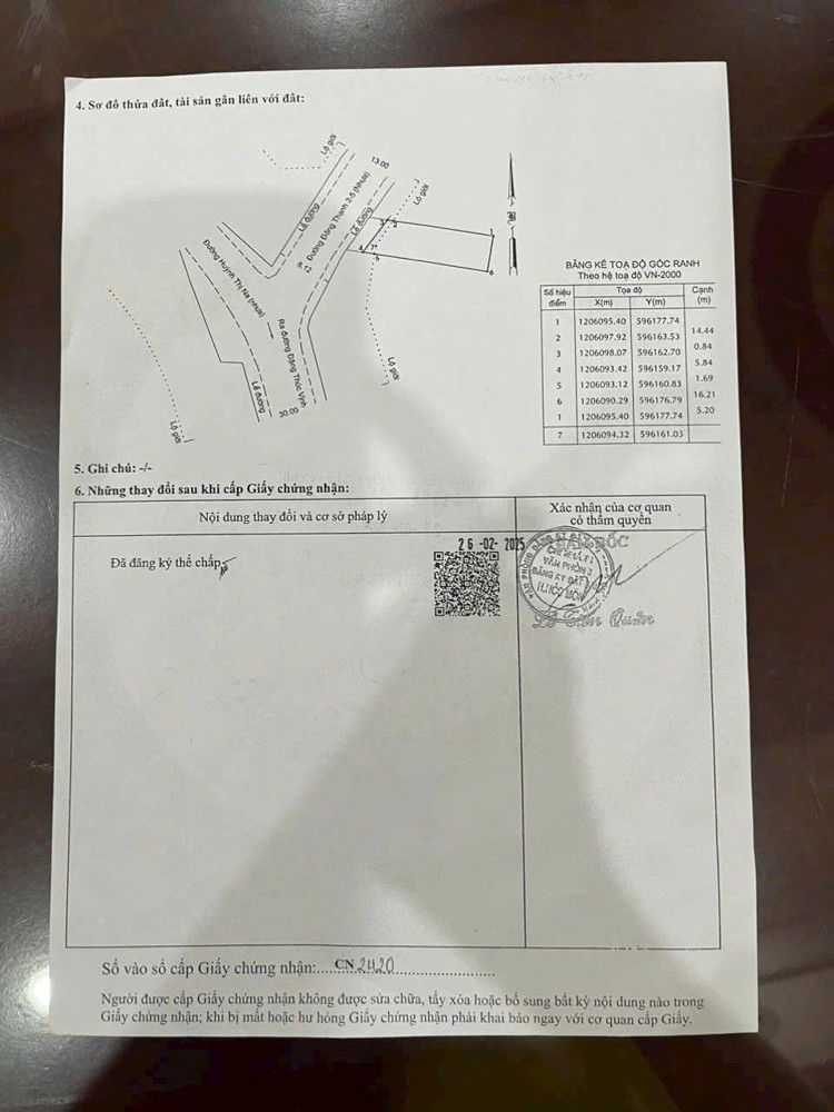 ĐẤT ĐẸP (5x20) MT NGUYỄN THỊ CHỒN, GẦN ĐẶNG THÚC VỊNH, HÓC MÔN