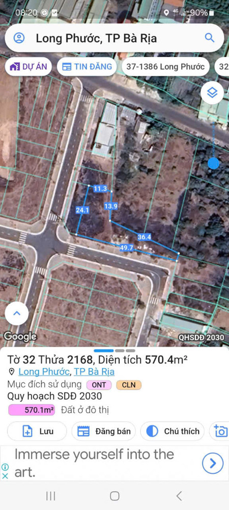 Long phước 570mv 192mv thổ cư khu dân cư