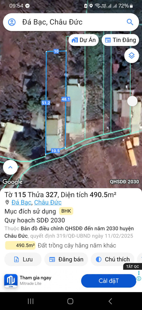 Cần Bán đất nhà cấp 4💕💕 Diện tích 10x49