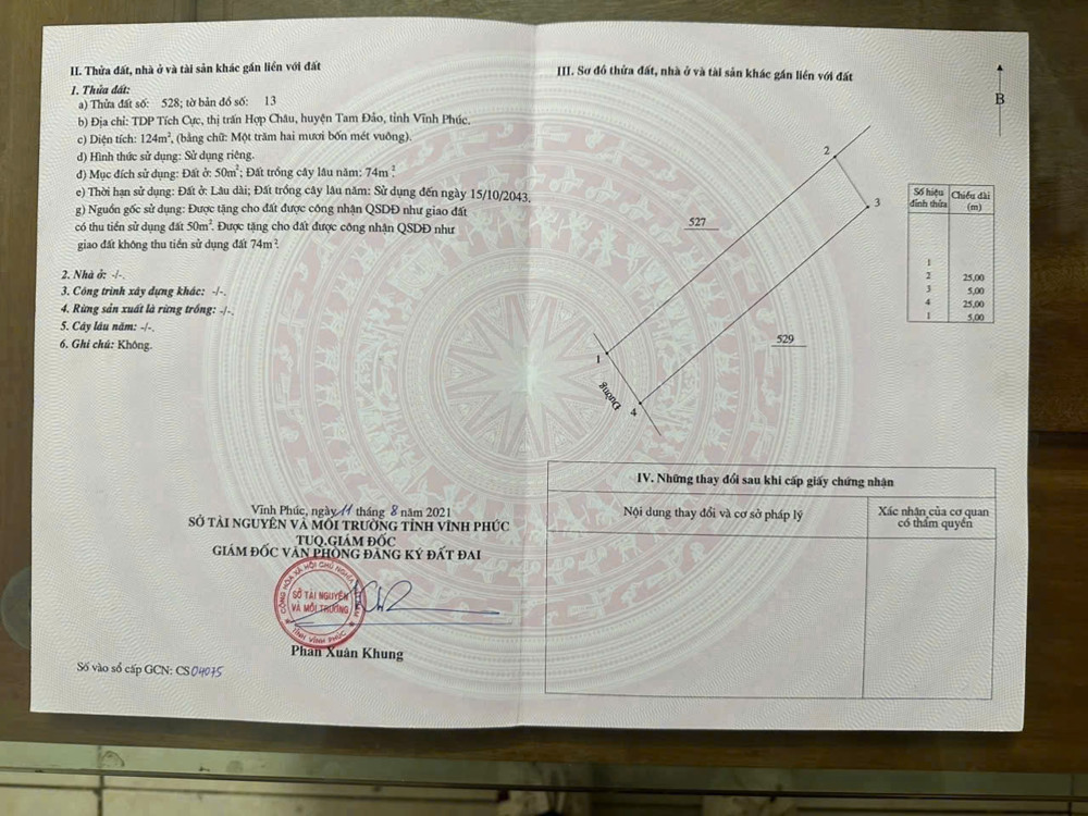 SIÊU PHẨM ĐẤT TRUNG TÂM – GIÁ MỀM – VỊ TRÍ VÀNG HỢP CHÂU, TAM ĐẢO , VĨNH PHÚC