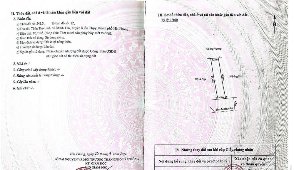 NHÀ MẶT ĐƯỜNG THỌ LINH – MINH TÂN, KIẾN THỤY  GIÁ 2,9X TỶ  LÔ HIẾM TRUNG TÂM XÃ – ZALO 0567 222 555