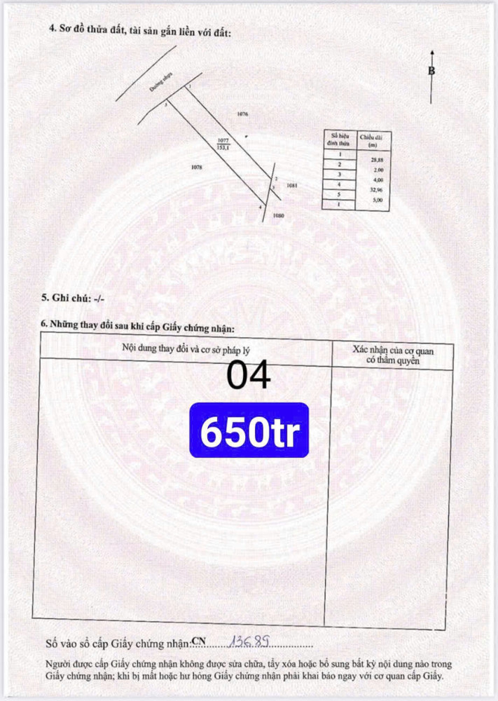 Lô 2mt 80tc giá 700tr , lô 1mt nhựa giá 620tr