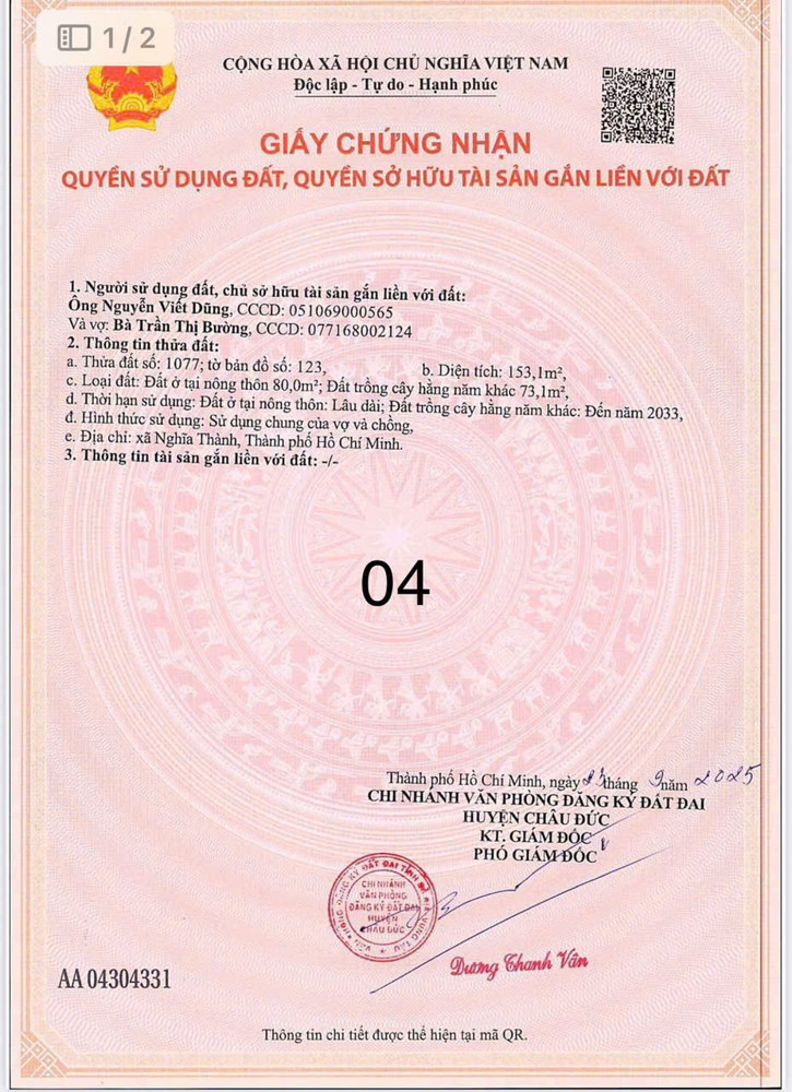 Lô 2mt 80tc giá 700tr , lô 1mt nhựa giá 620tr