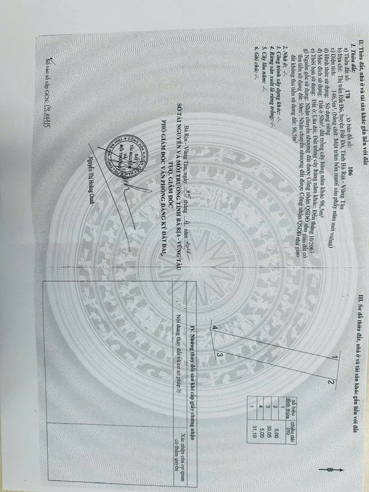 Chủ cần bán nhà tại thị trấn đất đỏ BRVT cũ nay là xã đất đỏ TP HCM