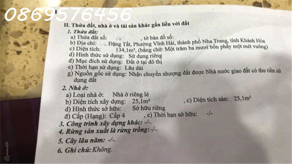 BÁN ĐẤT Ở NGAY BÃI TẮM BIỂN NHA TRANG