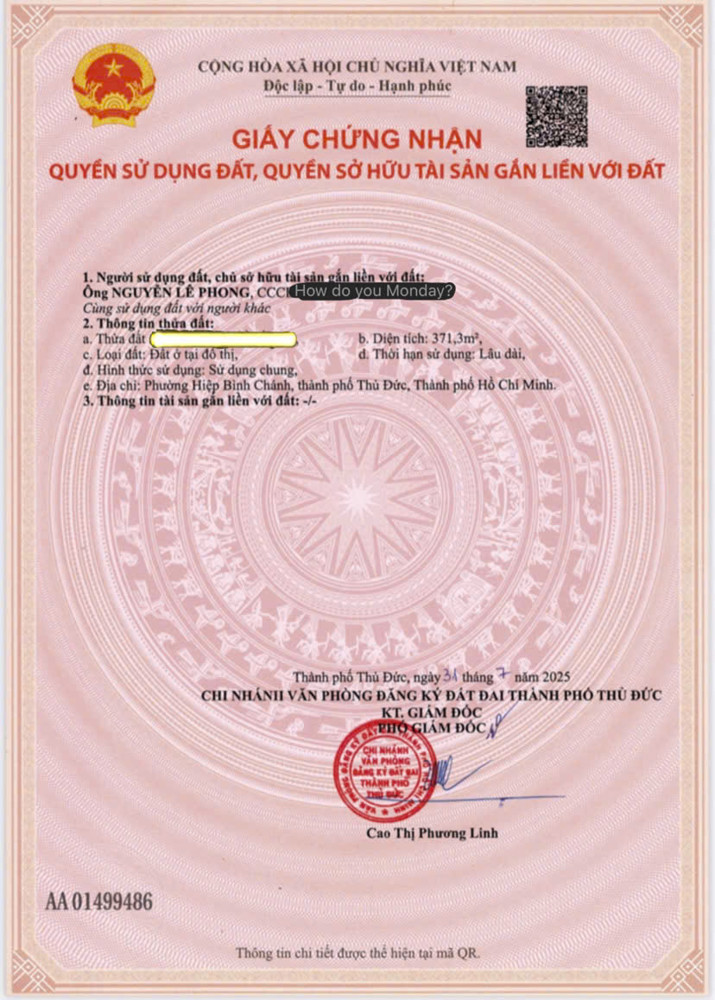 VỊ TRÍ ĐẸP – GIÁ TỐT  – CHÍNH CHỦ CẦN BÁN LÔ ĐẤT tại PHƯỜNG HIỆP BÌNH CHÁNH, THỦ ĐỨC, TPHCM
