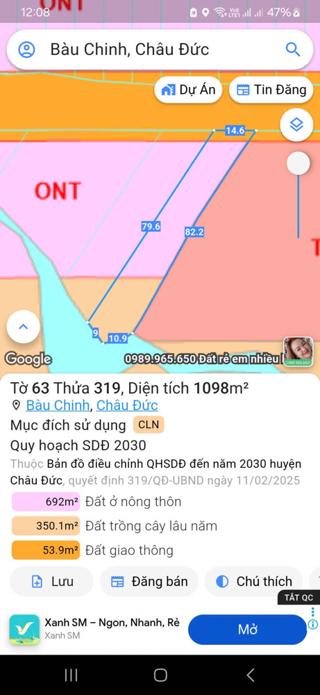 Em có miếng đất cần bán,
Địa chỉ: Mặt tiền đường Bàu Chinh láng lớn,