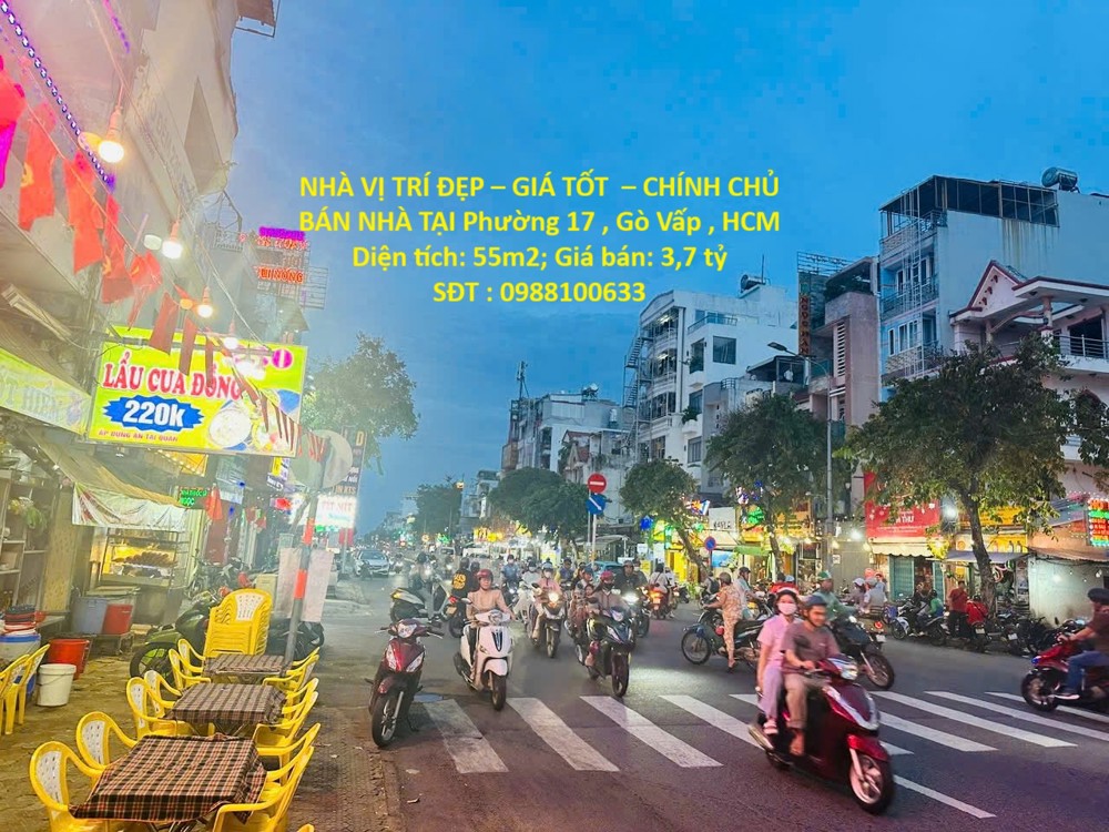 NHÀ VỊ TRÍ ĐẸP – GIÁ TỐT  – CHÍNH CHỦ BÁN NHÀ TẠI Phường 17 , Gò Vấp , HCM