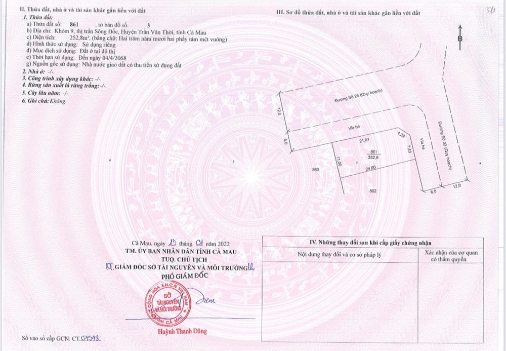 Đất thị trấn Sông Đốc full đất ở đô thị