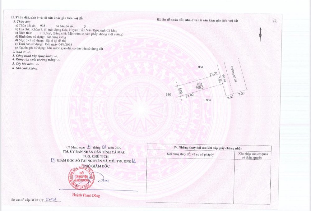 Bán đất nền dự án tại Thị trấn Sông Đốc, giá siêu hời 28 tr/m2, 105 m2