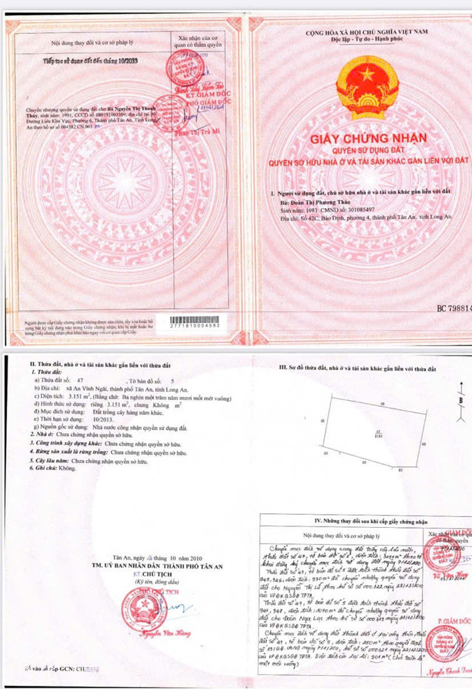 CHÍNH CHỦ Cần Bán 5600M2 Đất Lúa - MẶT TIỀN Châu Thị Kim, An Vĩnh Ngãi, TP Tân An, Long An