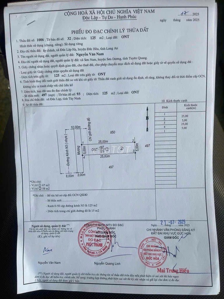 ĐẤT ĐẸP – GIÁ TỐT  – CHÍNH CHỦ CẦN BÁN Tại Tỉnh Lộ 9, Xã Đức Lập Hạ, Huyện Đức Hòa, Long An