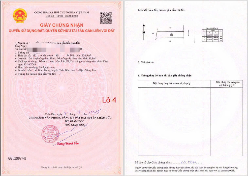 Chủ cần bán gấp 4 lô liền kề tọa lạc tại xã bình giã huyện châu Đức khu dân cư đường nhựa 7 mét Chủ cần bán gấp 4 lô liền kề tọa lạc tại xã bình giã huyện châu Đức khu dân cư đường nhựa 7 mét