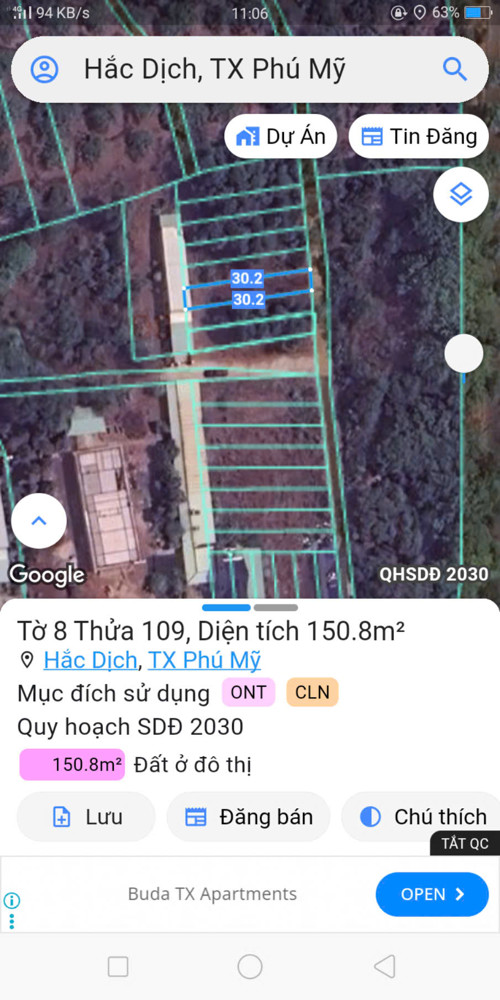 Em có 1 miếng đất ở Trảng Lớn, Hắc Dịch, gần vòng xoay 5x30 100tc muốn bán