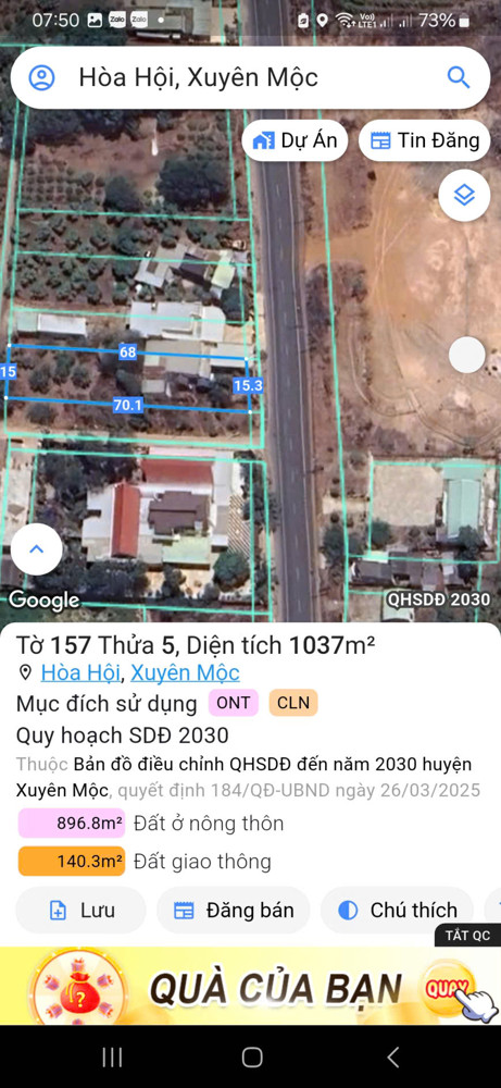 CHỦ bán  ĐẤT 3 MẶT TIỀN TL329
📍 Đối diện công viên Hoà Hội – Cạnh cao tốc Long Thành – Hồ Tràm