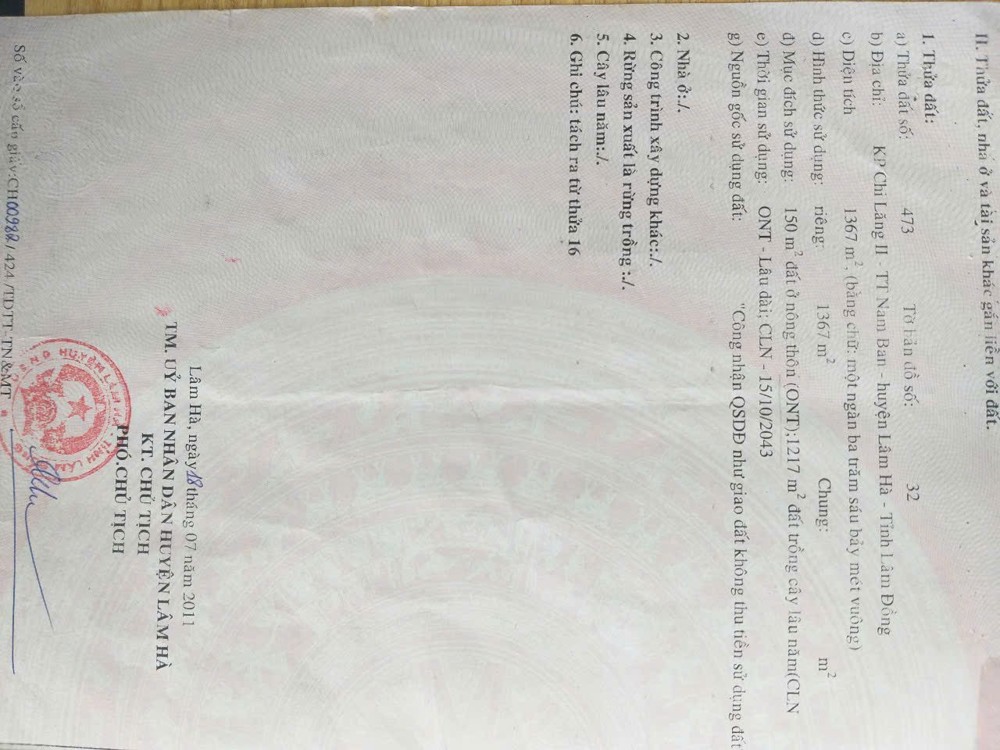 HOT HOT - CẦN BÁN LÔ ĐẤT 2 MẶT TIỀN TẠI TT Nam Ban, Lâm Hà, Lâm Đồng