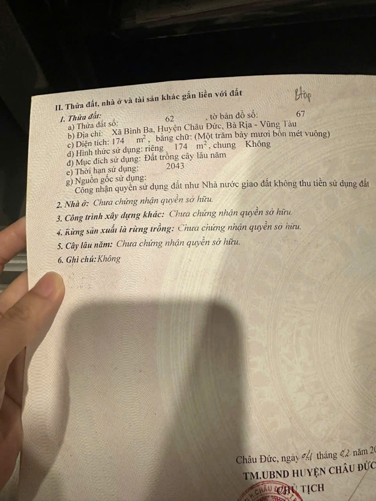 Chủ bán 174mv cln bình ba gần hồ đá đen Chủ bán 174mv cln bình ba gần hồ đá đen