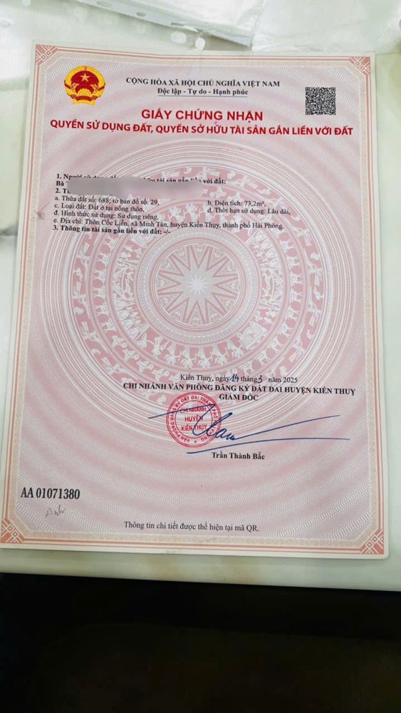 Lô đất 73.2m² giá chỉ 1,0xx tỷ – vị trí trung tâm Minh Tân, Kiến Thụy! ZALO 0567 222 555