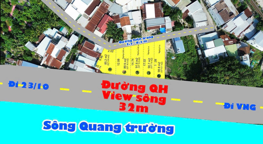 BÁN ĐẤT FULL THỔ ĐƯỜNG Ô TÔ – VIEW SÔNG ĐẸP TẠI VĨNH HIỆP, NHA TRANG 

- Vị trí vàng: Mặt sau