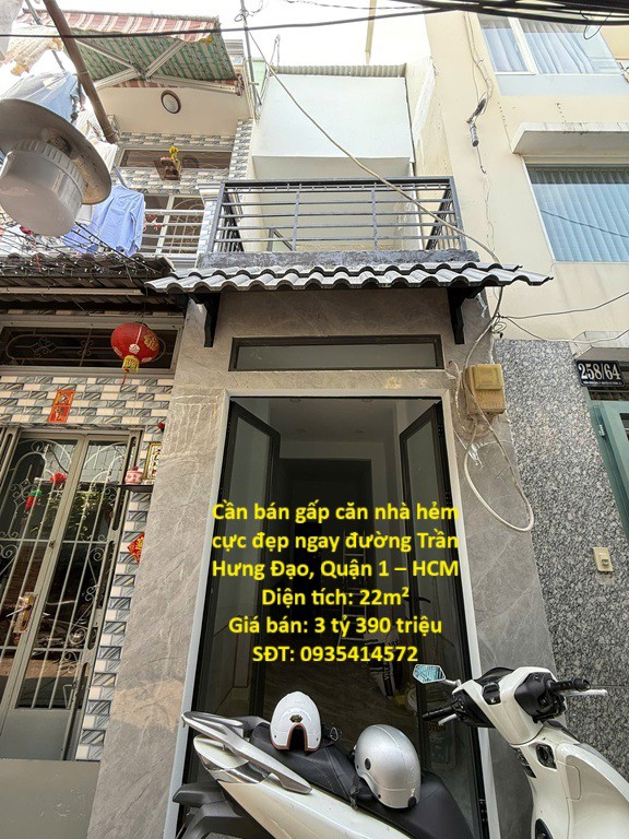 BÁN NHÀ HẺM ĐẸP TRUNG TÂM QUẬN 1, PHƯỜNG NGUYỄN THÁI  BÌNH – GIÁ Chỉ 3 TỶ 390 TRIỆU – VỊ TRÍ CỰC