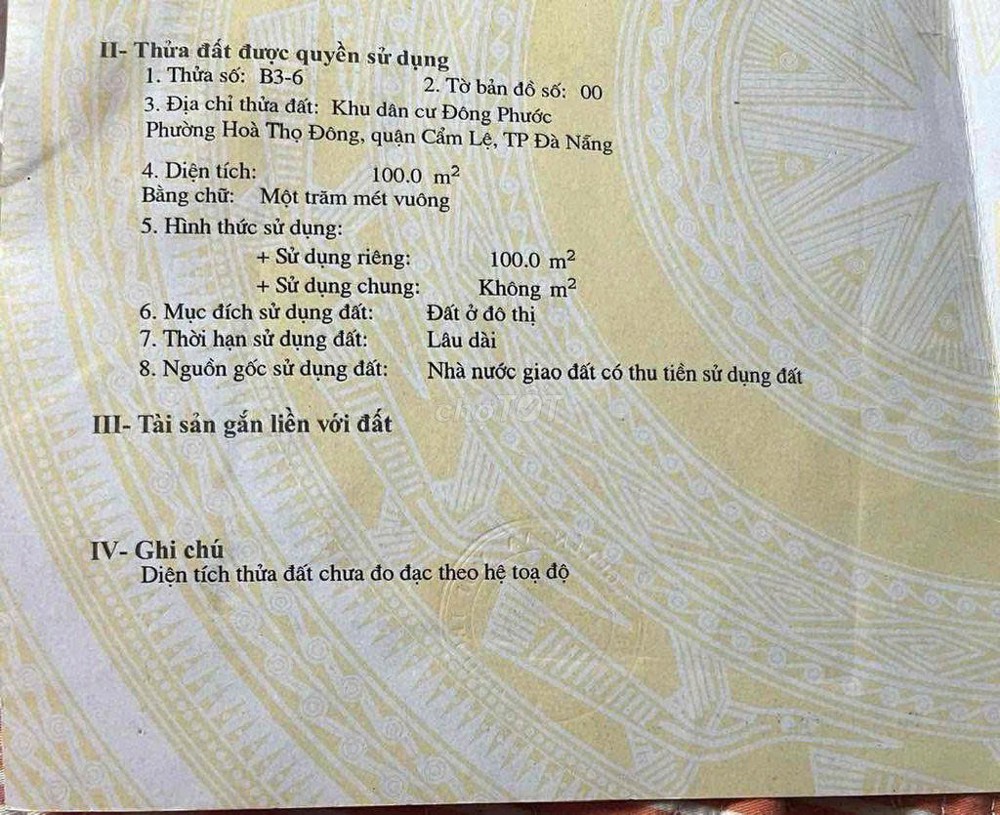 CẦN BÁN GẤP LÔ ĐẤT MẶT TIỀN ĐƯỜNG BÙI VỊNH - Quận Cẩm Lệ , Đà Nẵng