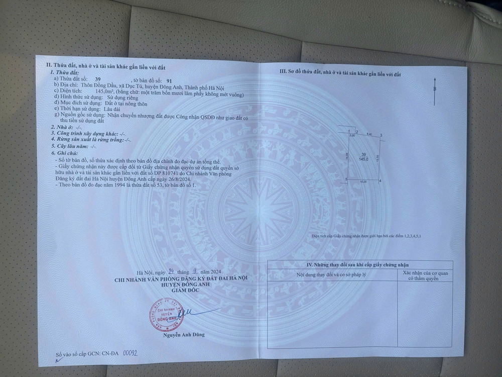 CHÍNH CHỦ CẦN BÁN MẢNH ĐẤT ĐẸP TẠI ĐỒNG DẦU – DỤC TÚ, ĐÔNG ANH, HÀ NỘI