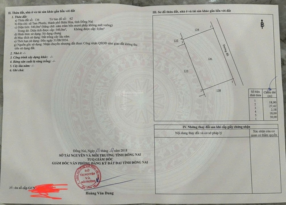VỊ TRÍ ĐẸP - ĐẦU TƯ SINH LỜI - Chính Chủ Bán Đất MẶT TIỀN Phường Tam Phước, Biên Hòa, Đồng Nai