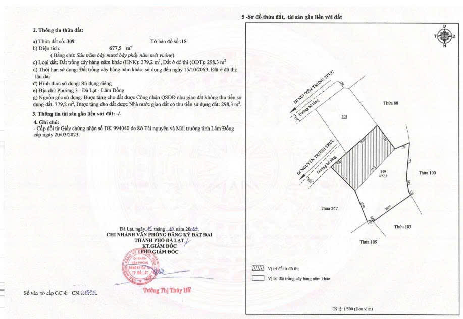ĐẦU TƯ SINH LỜI - Chính Chủ Bán Đất Vị Trí Đắc Địa Tại Đường Nguyễn Trung Trực, Phường 3(cũ), Đà Lạt
