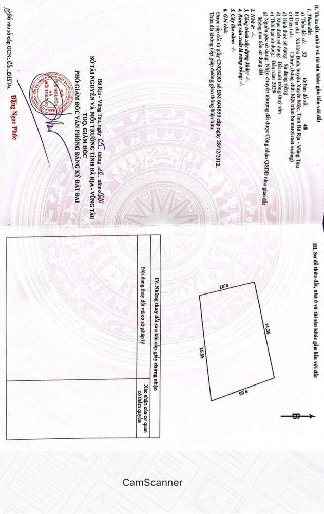 Diện tích 25400m2 đất tại Hoà Bình, Xuyên Mộc , BRVT