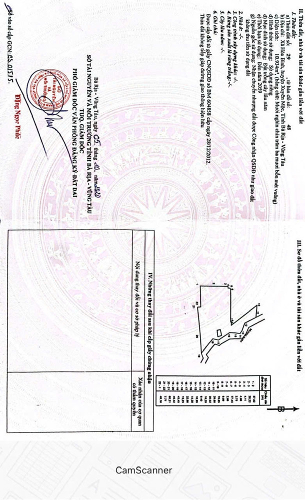 Diện tích 25400m2 đất tại Hoà Bình, Xuyên Mộc , BRVT