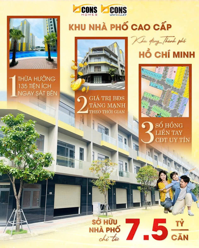 Nhà phố BCONS UNI VALLEY – Nơi an cư, chốn đầu tư lý tưởng
