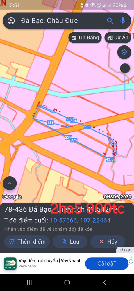 Chủ cần bán 2ha5 900tc 3 sổmt ql56  nghĩa thành hcm