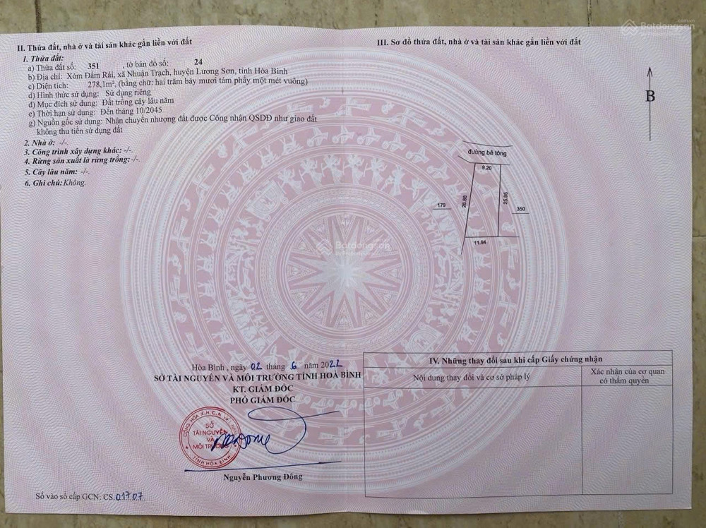 Đất đẹp Đầm Rái 278.1m² chỉ 1,3 tỷ, view thoáng mát, pháp lý rõ ràng